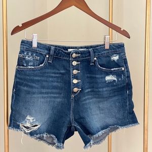 Joe’s Jeans High Waisted Distressed Denim Shorts